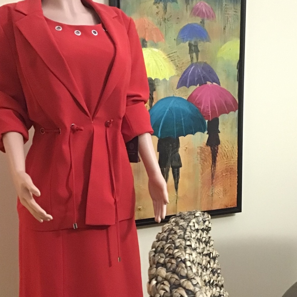 NWT Doncaster Collection Size 16 Red Dress with Matching Jacket